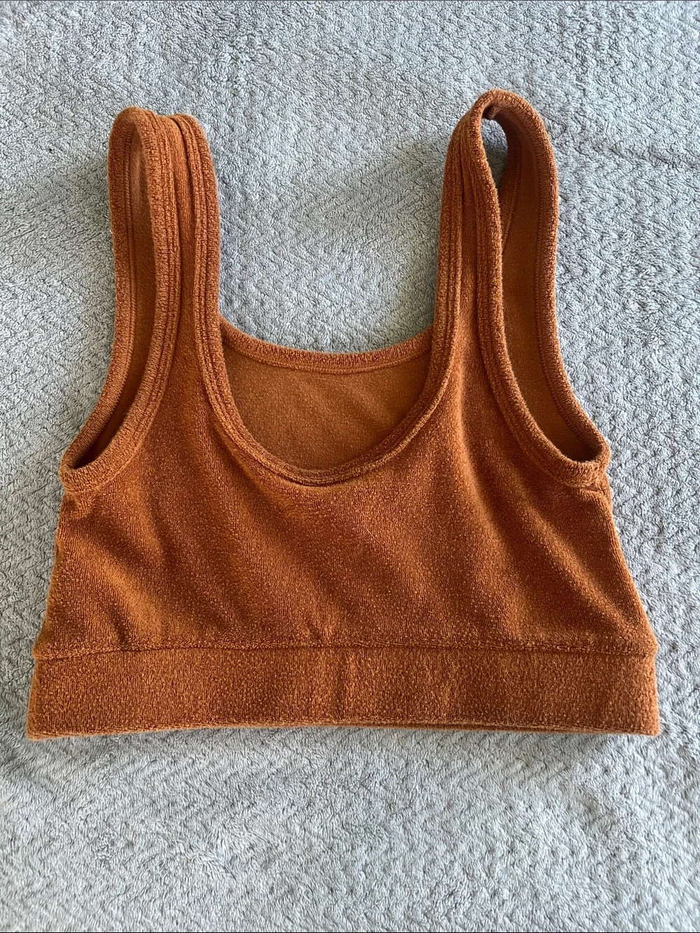 Aerie Offline Camel Rust Brown Towel Terry Lounge Scoop Bralette Size Small